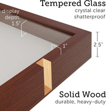 Load image into Gallery viewer, 2.5-Inch Thick Shadow Box Frame, Walnut Brown Finish for Memorabilia Showcasing