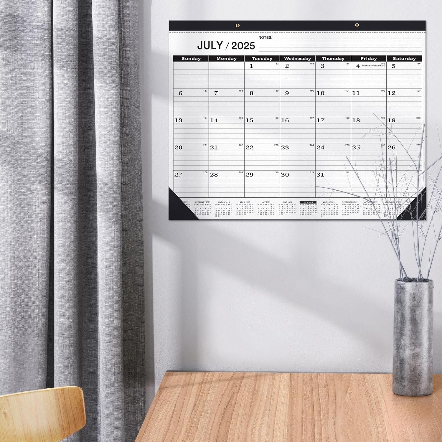 Extra Large 2025-2026 Calendar 22x7 - Perfect for Seniors and Group Scheduling
