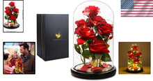 Load image into Gallery viewer, Sophisticated Silk Rose with LED Dome - Ideal Birthday and Valentine's Gifts