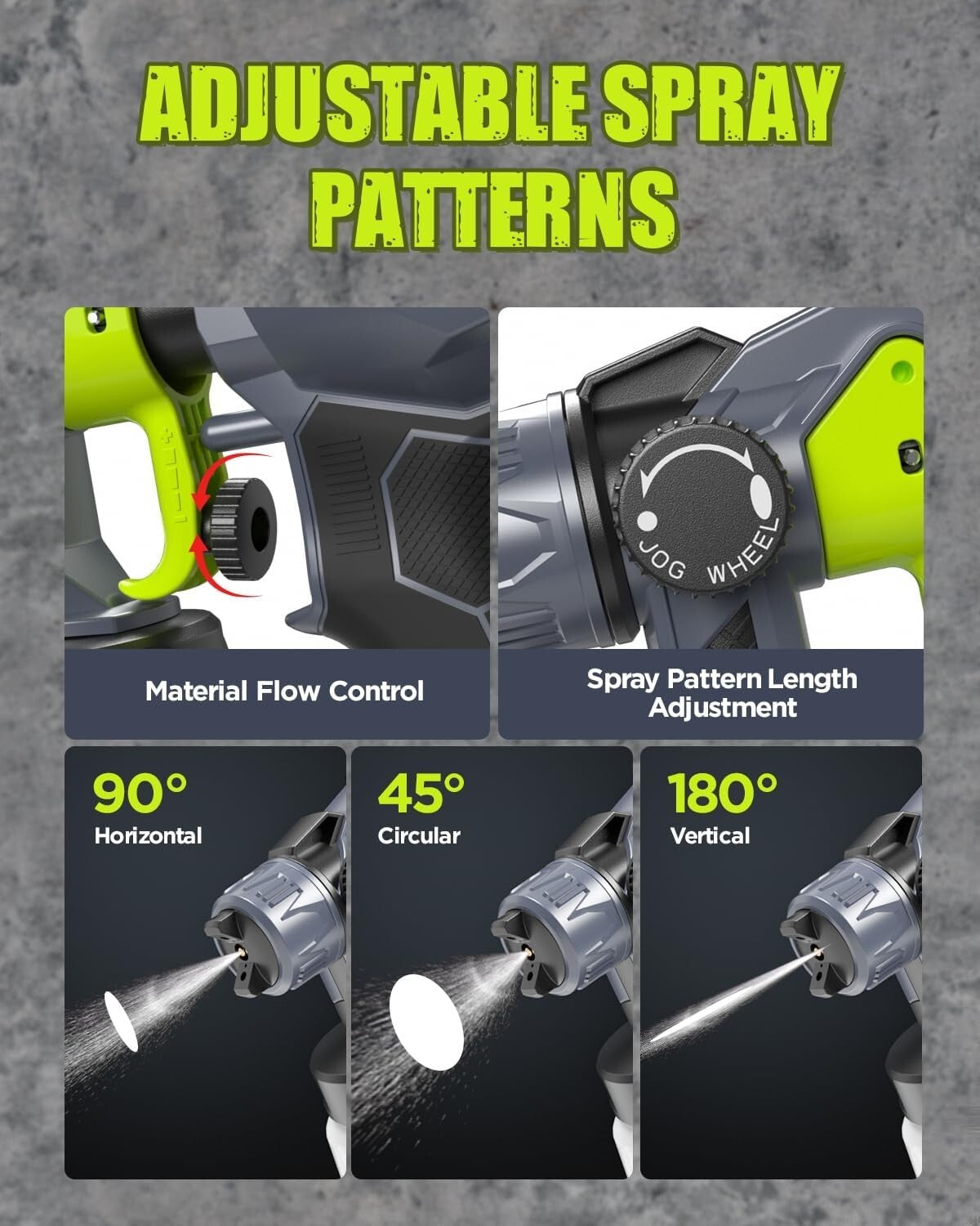 Versatile Cordless Paint Sprayer with 3 Patterns, Nozzles, and Cleaning Tools