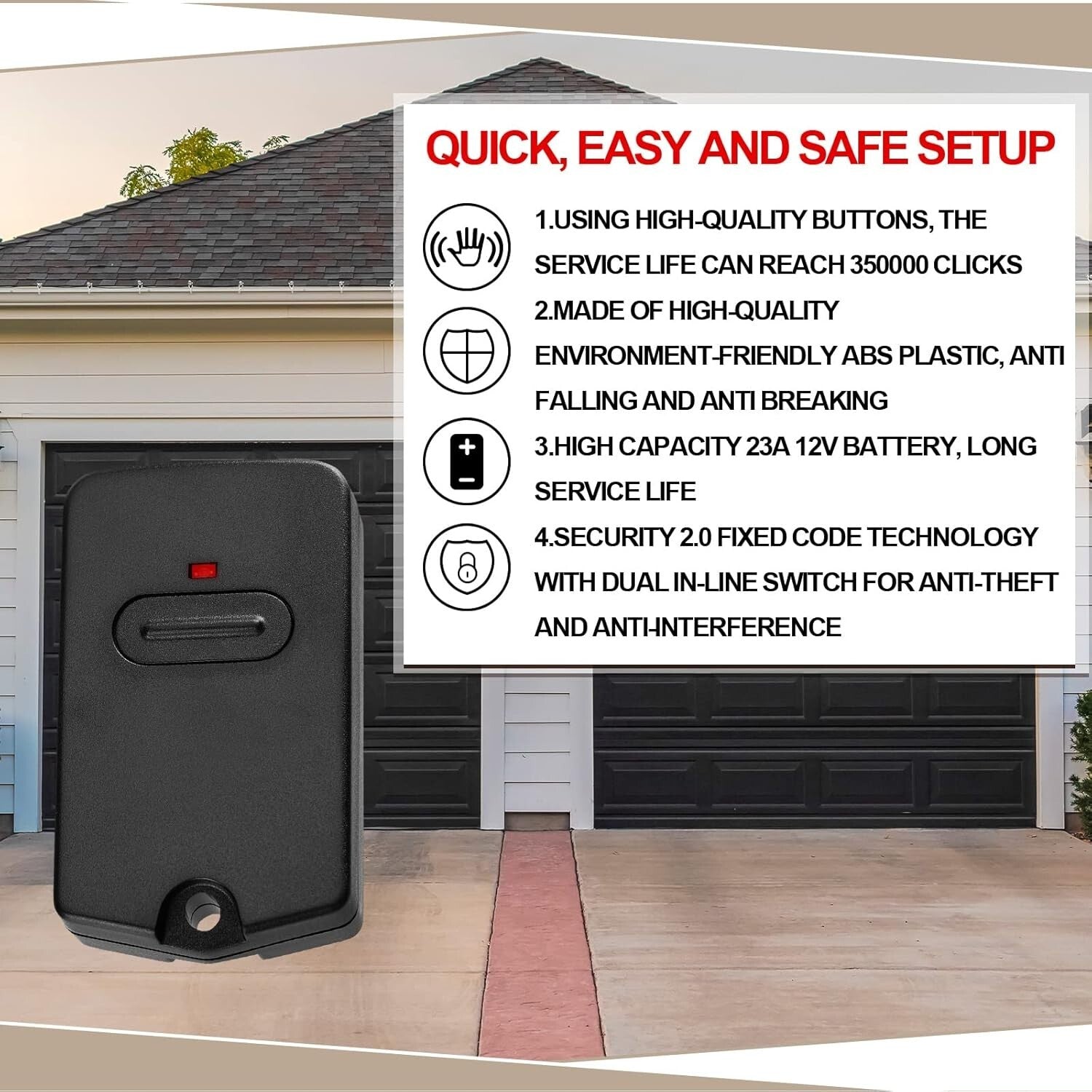 Ergonomic Garage Door Controllers - 12 Convenient Remotes for Gate Openers