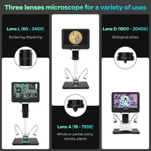 Load image into Gallery viewer, All-Purpose 2000x Microscope Kit with HD Video &amp; LCD Display for Home &amp; School