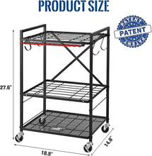 Load image into Gallery viewer, Scratch-Resistant Garage Tool Rack on Wheels - 3 Adjustable Shelves Included