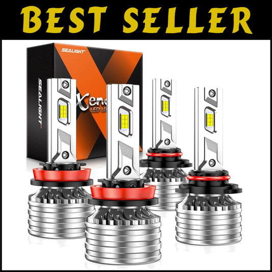 6500K H11 9005 Fog Light Bulb Combo - Long Lifespan, Easy Installation - 4 Pack