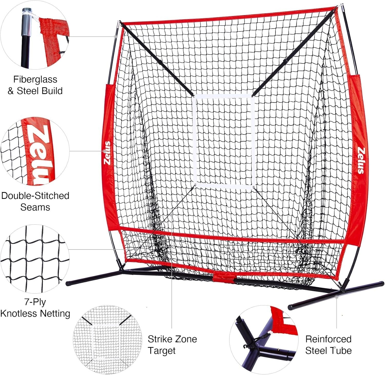 Knotless Polyester Baseball Net & Adjustable Tee for Indoor/Outdoor Training Fun