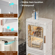 Load image into Gallery viewer, Compact 4-Tier Storage Organizer Cabinet with Adjustable Shelves - Modern White