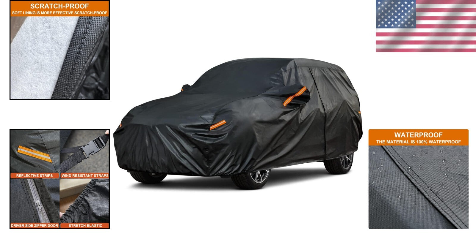 Durable 7-Layer SUV Car Cover - Full Exterior Protection for 182-190 Inch Models