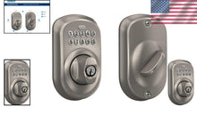 Load image into Gallery viewer, Plymouth Keyless Deadbolt - Illuminated Keypad Entry Lock in Sleek Satin Nickel