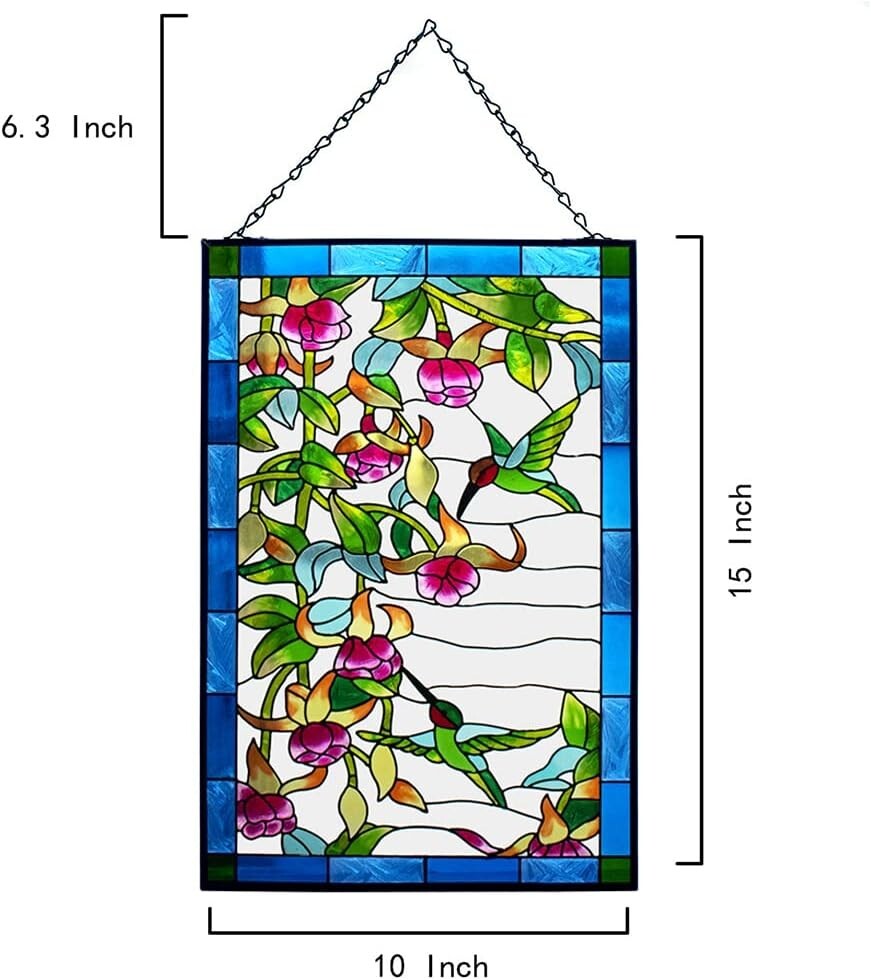 Vibrant Hummingbird Stained Glass Suncatcher - Perfect Gift for Bird Lovers