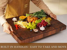 Load image into Gallery viewer, Elegant Walnut Wood Chopping Board 24x18x2 In - Perfect Gift for Cooking Lovers