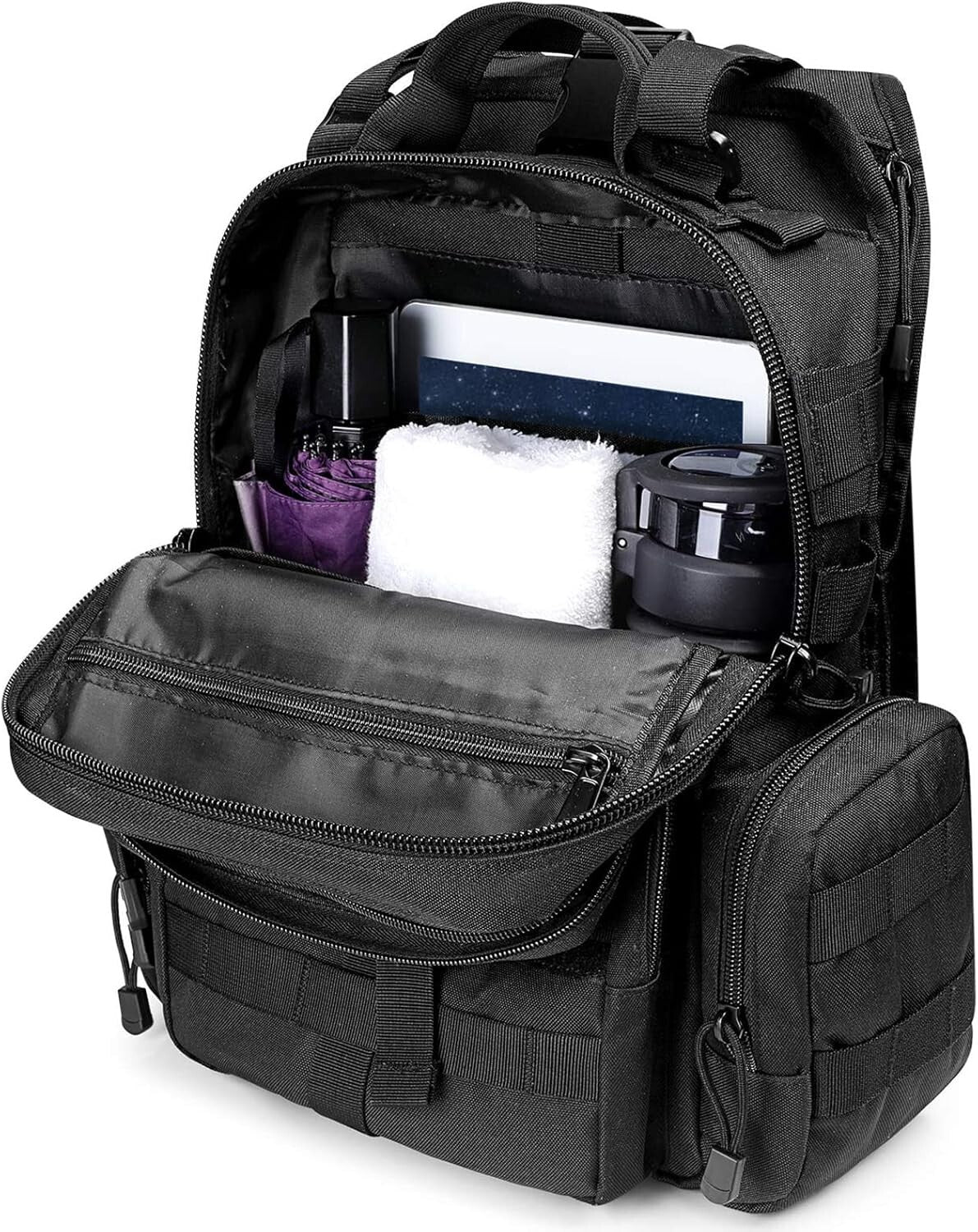 Versatile Tactical Sling Pack with Accessories - Ideal for Hunting and Hiking