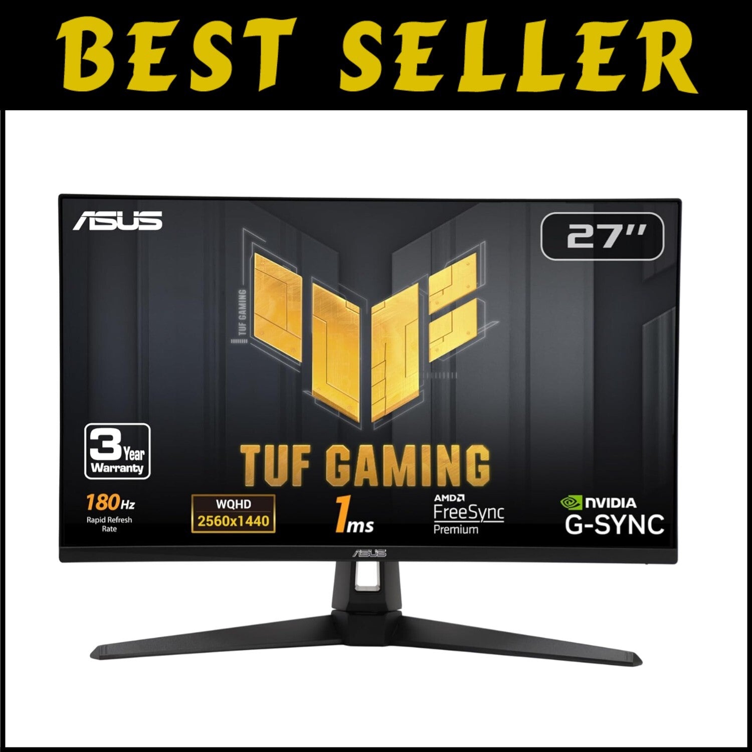 Fast IPS 27” Gaming Monitor with 1440P, 180Hz and Extreme Low Motion Blur Sync