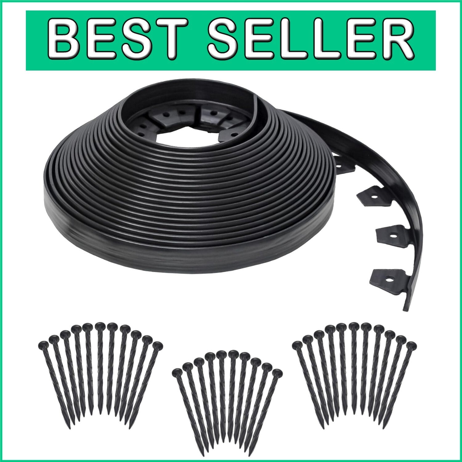 Easy 100 ft. Black Landscape Edging - No-Dig Installation, Eco-Friendly Solution