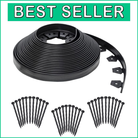 Easy 100 ft. Black Landscape Edging - No-Dig Installation, Eco-Friendly Solution