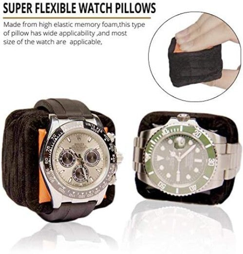 Elegant Faux Leather Watch Winder with 12 Rotation Modes & Soft Pillows