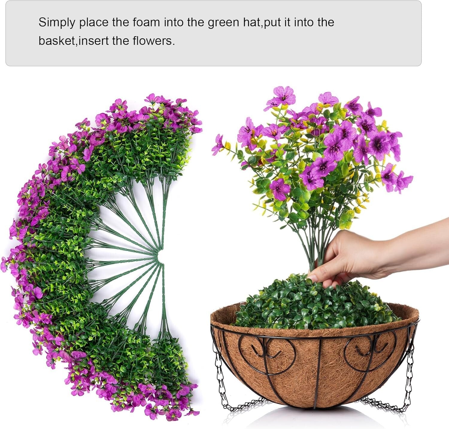 Realistic Artificial Daisy Hanging Basket for Indoor and Outdoor Spring Style