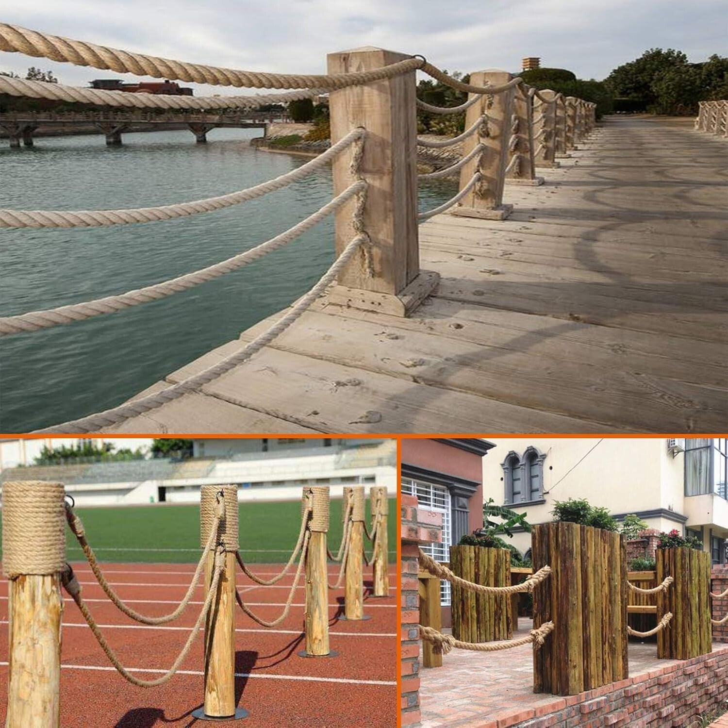 Heavy-Duty 1-1/4 Inch x 100 Ft Manila Rope - Sturdy for Marine, Camping & Decor