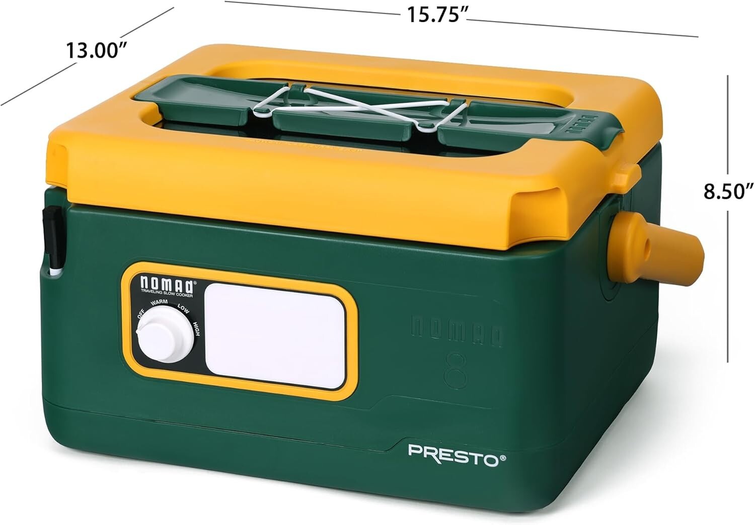 Elegant 8-Quart Nomad Slow Cooker in Green/Gold - Ideal for Buffets & Gatherings