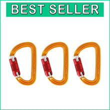 Load image into Gallery viewer, Versatile Yellow D-Shaped Locking Carabiner - Lightweight &amp; Compact for Climbers