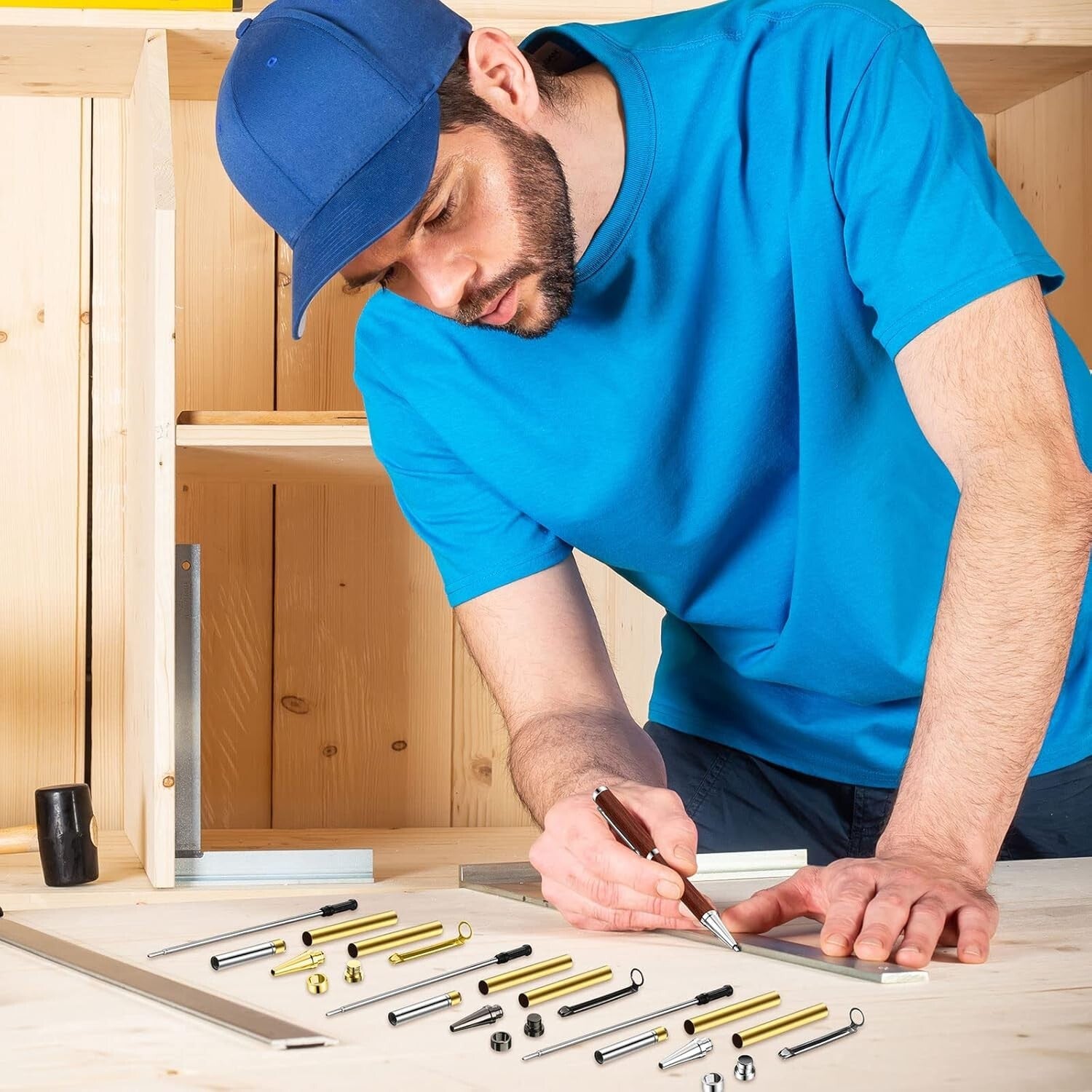 DIY Wood Turning Pen Kit - 30 Pcs in Black, Silver, Gold for Personalized Gifts