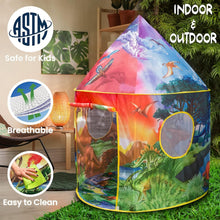 Load image into Gallery viewer, Kids Dinosaur Tent with Interactive Roar Sounds &amp; Remote-Controlled LED Lights