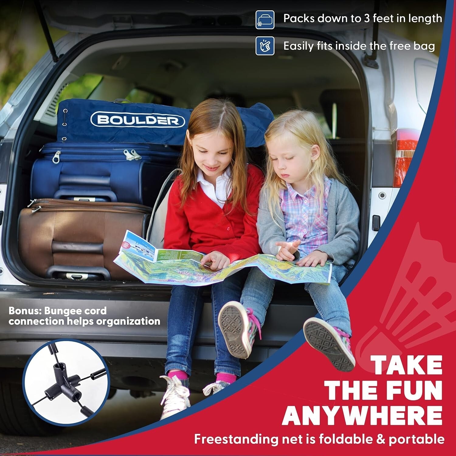 Adjustable Portable Net for Badminton, Tennis & Soccer - Quick Setup Anytime