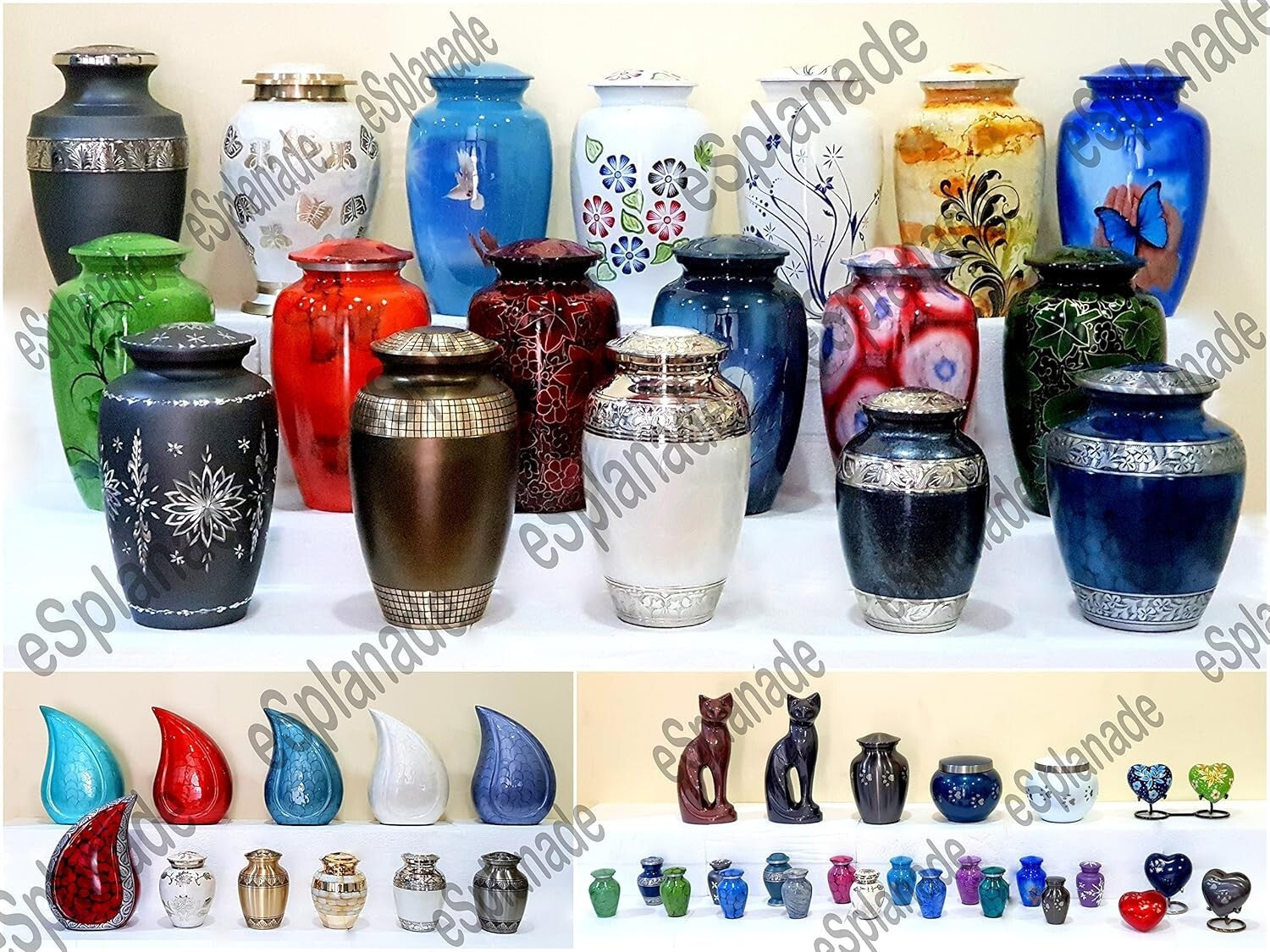Elegant Cat-Shaped Metal Cremation Urn - 9" Memorial Container for Pet Ashes