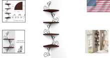Load image into Gallery viewer, Versatile Walnut Finish Corner Shelf – Decorate and Organize Your Home Stylishly