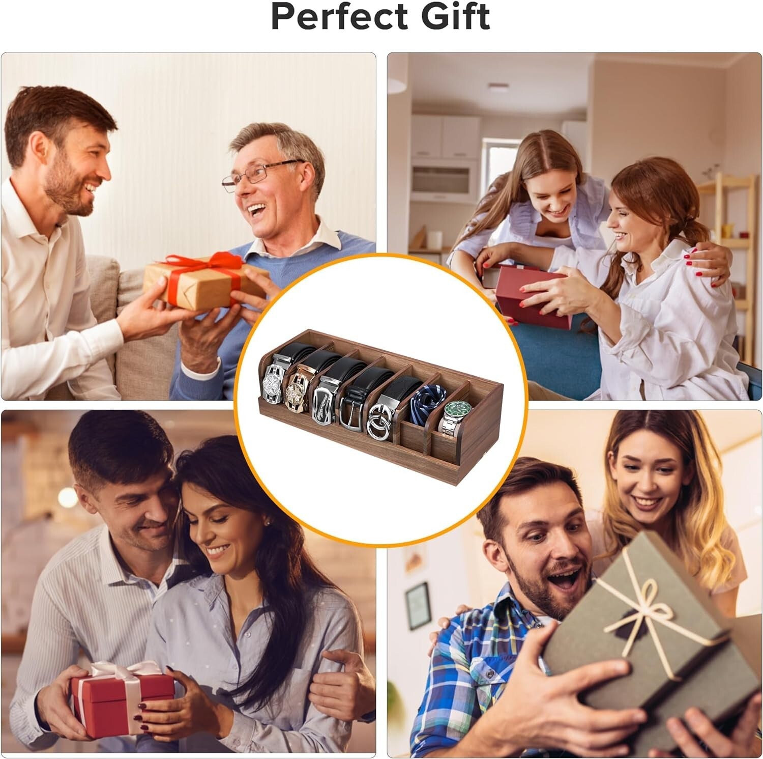 Modern Acacia Wood Belt Rack Organizer – Perfect for All Your Accessories