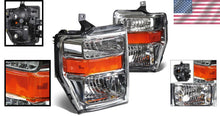Load image into Gallery viewer, Chrome Amber Headlights Replacement for 08-10 F-250/F-350/F-450/F-550 Super Duty