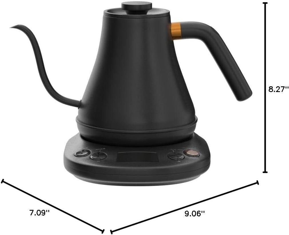 Elegant Black Electric Kettle with LCD Display and Automatic Shut-Off Feature