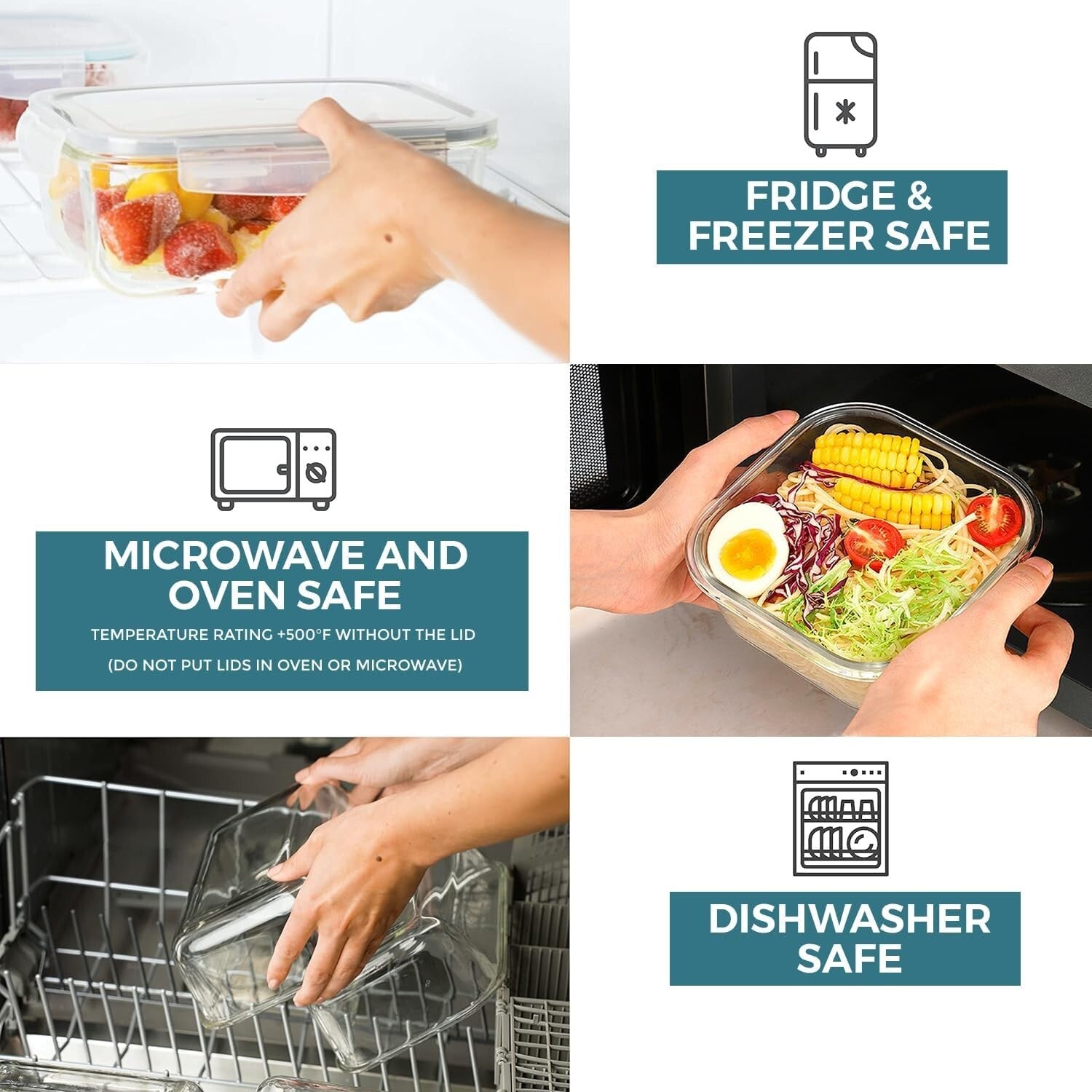 Versatile 24-Piece Glass Food Containers - Airtight, Dishwasher & Microwave Safe