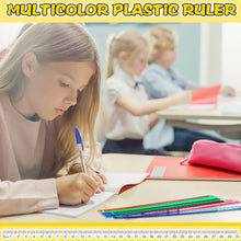 Load image into Gallery viewer, 192 Pack Colorful Transparent 12-Inch Rulers for Classroom &amp; Office Supplies