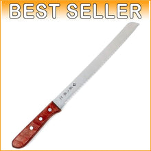Load image into Gallery viewer, Serrated Japanese Bread Knife, 14.75 Inches - Handmade Stainless Steel Cutter