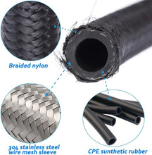 Load image into Gallery viewer, Durable 6AN 20FT Nylon Stainless Steel Braided Fuel Line with 10PCS Fittings