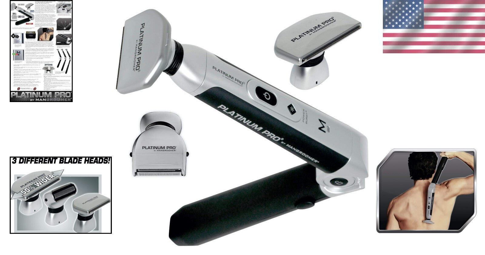 Advanced MANGROOMER Electric Back Hair Shaver - Ergonomic, Powerful & Versatile