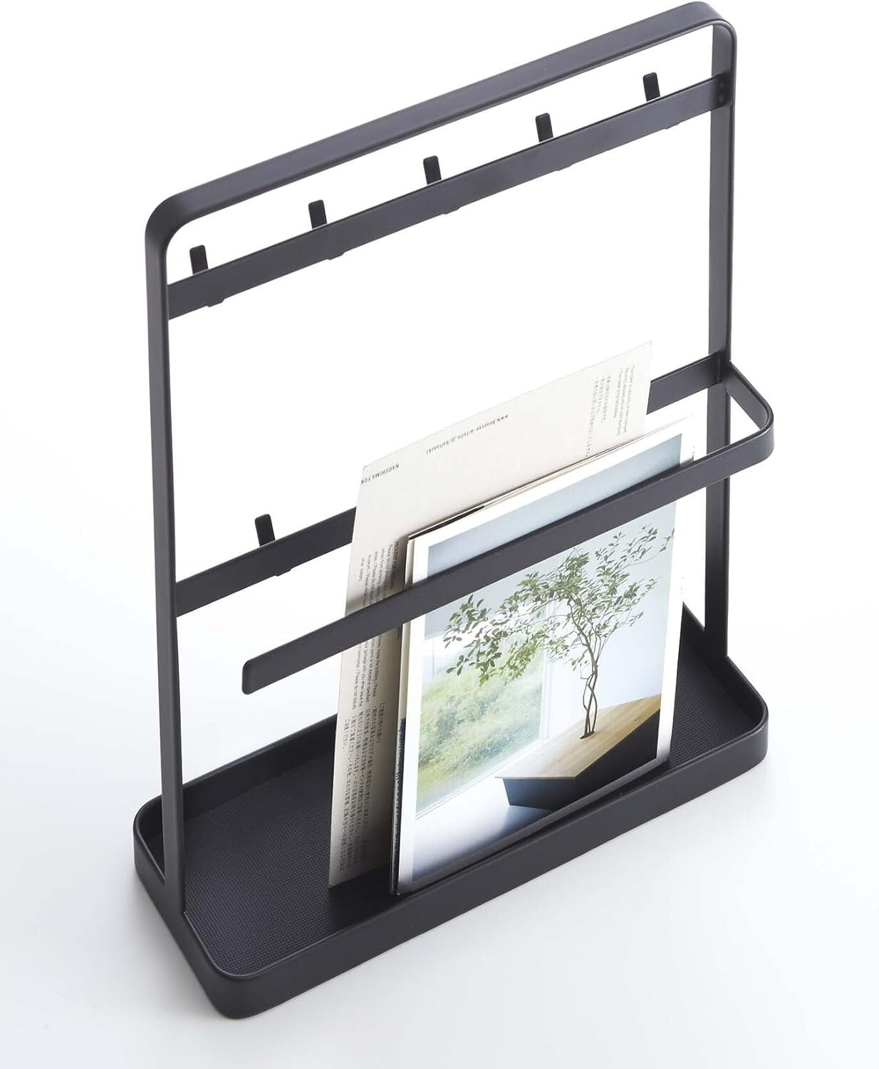 Modern Key Rack - Sleek Metal Hook Organizer with Tray for Entryway Essentials