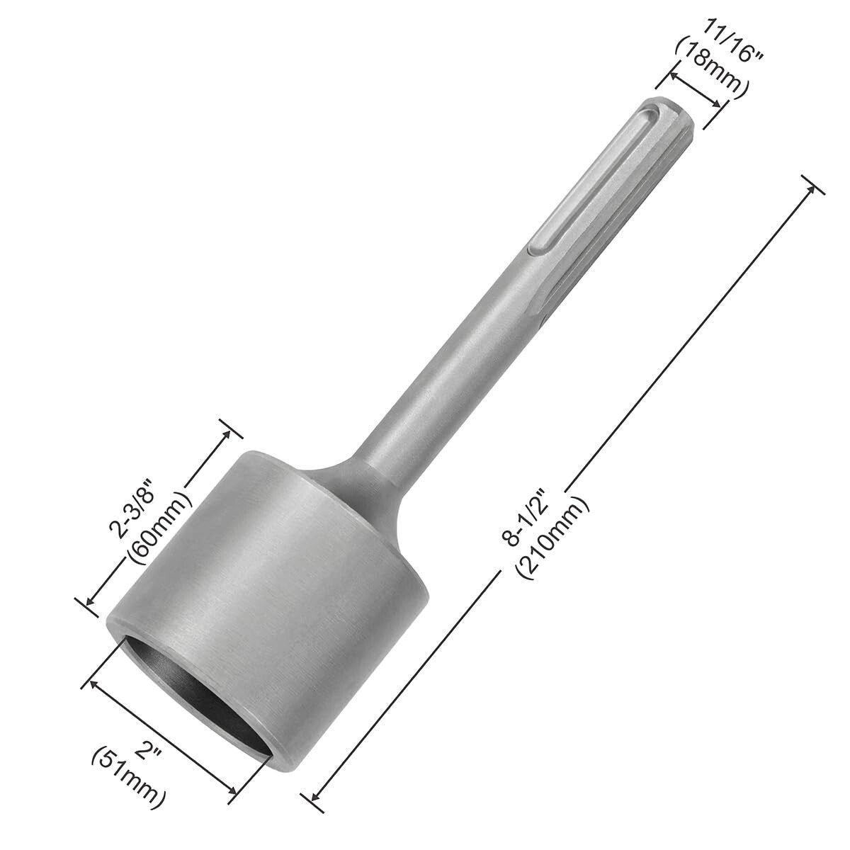 Efficient SDS-Max T-Post Driver - 2" Inner Diameter, Tool for Easy Penny Driving