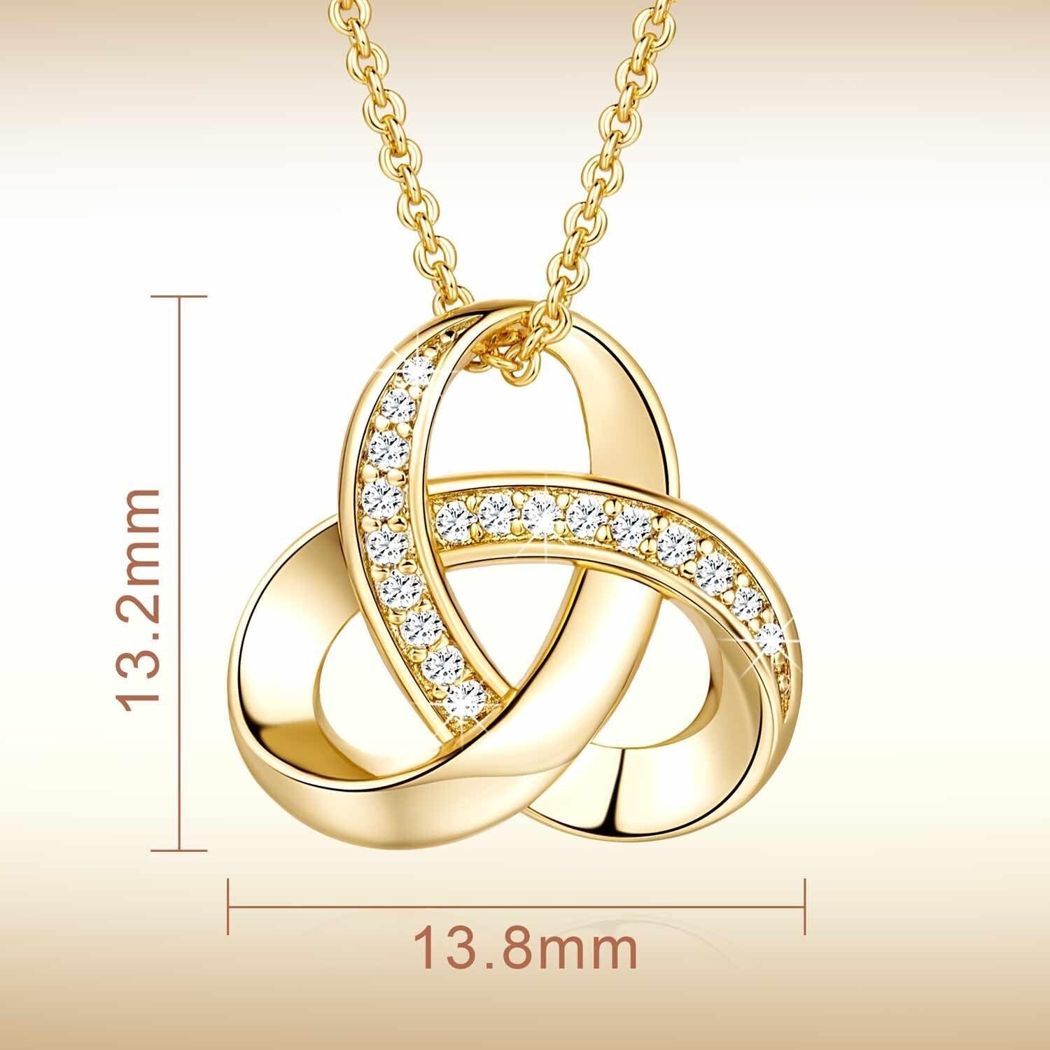 Dainty Adjustable 14K Gold Infinity Pendant Necklace for Women - 18in Sparkle