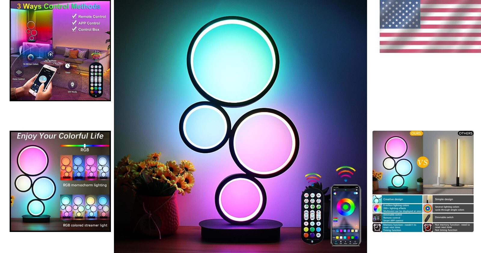 LED Bedside Lamp with 16 Million RGB Colors & Bluetooth APP Control – Ideal Gift