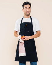 Load image into Gallery viewer, Professional Chef Bib Apron - Adjustable Fit &amp; Machine Washable Black Design