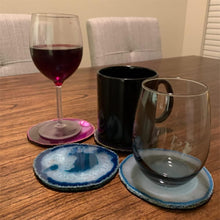 Load image into Gallery viewer, Colorful Agate Coaster Set (4) with Non-Slip Bumpers for Stylish Interiors