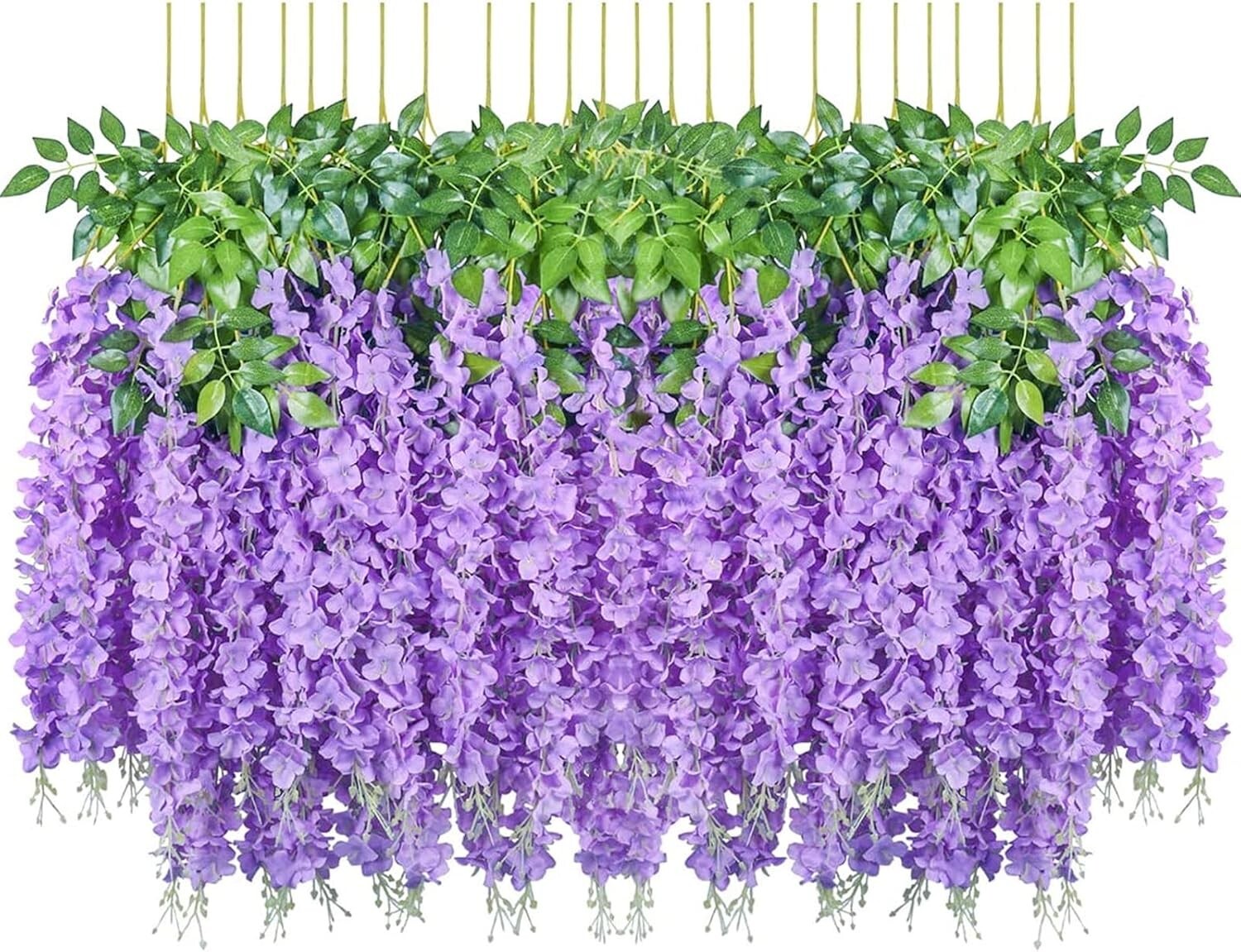 Artificial Wisteria Flower Garland - 24 Vibrant Vines for Indoor & Outdoor Use
