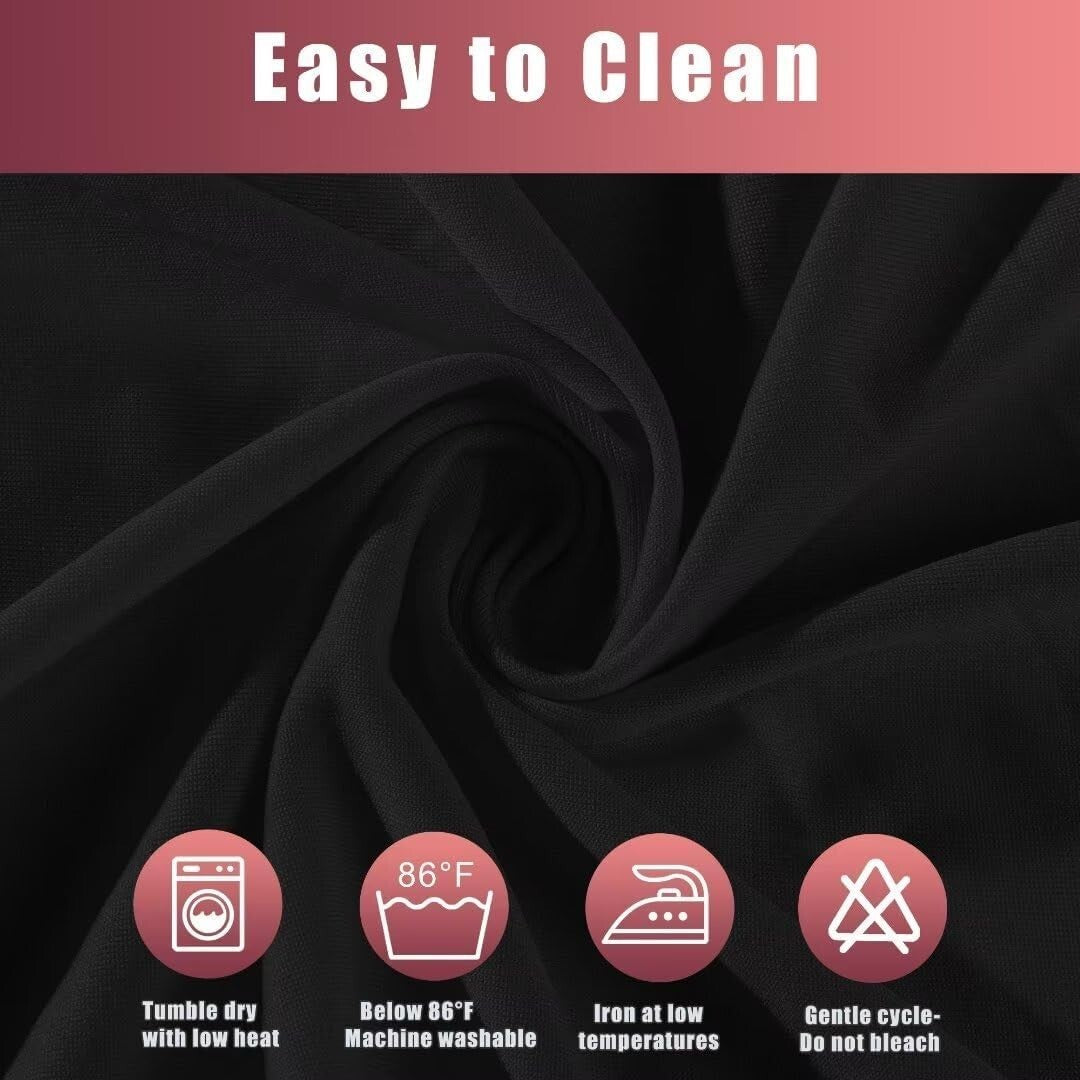 Universal Black Stretch Chair Covers - 4 Pack Machine Washable Office Slipcovers