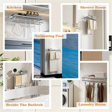 Load image into Gallery viewer, 24-Inch Brushed Nickel Towel Shelf - Easy Install &amp; Elegant Design for Bathrooms