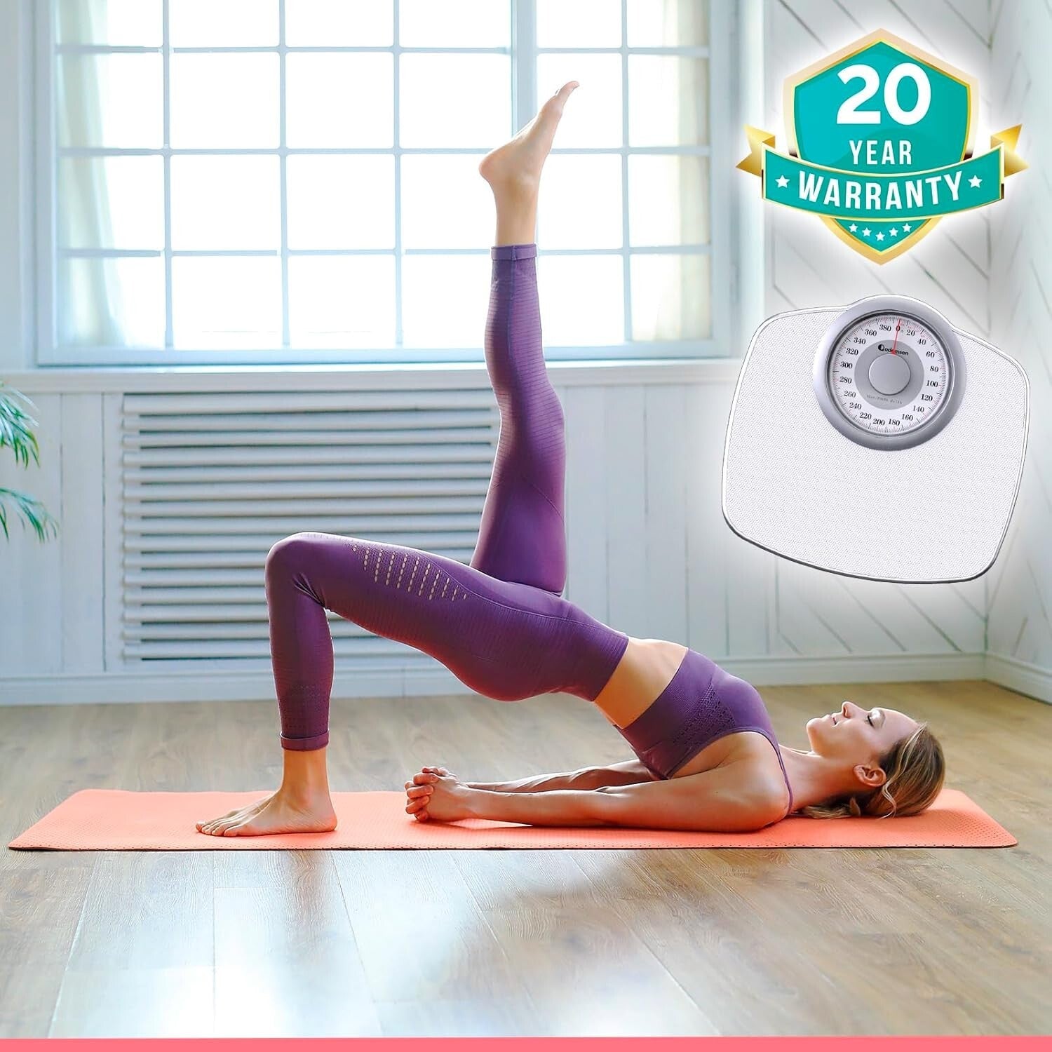 Precision Analog Bathroom Scale - 400 LB Capacity with Anti-Skid Surface