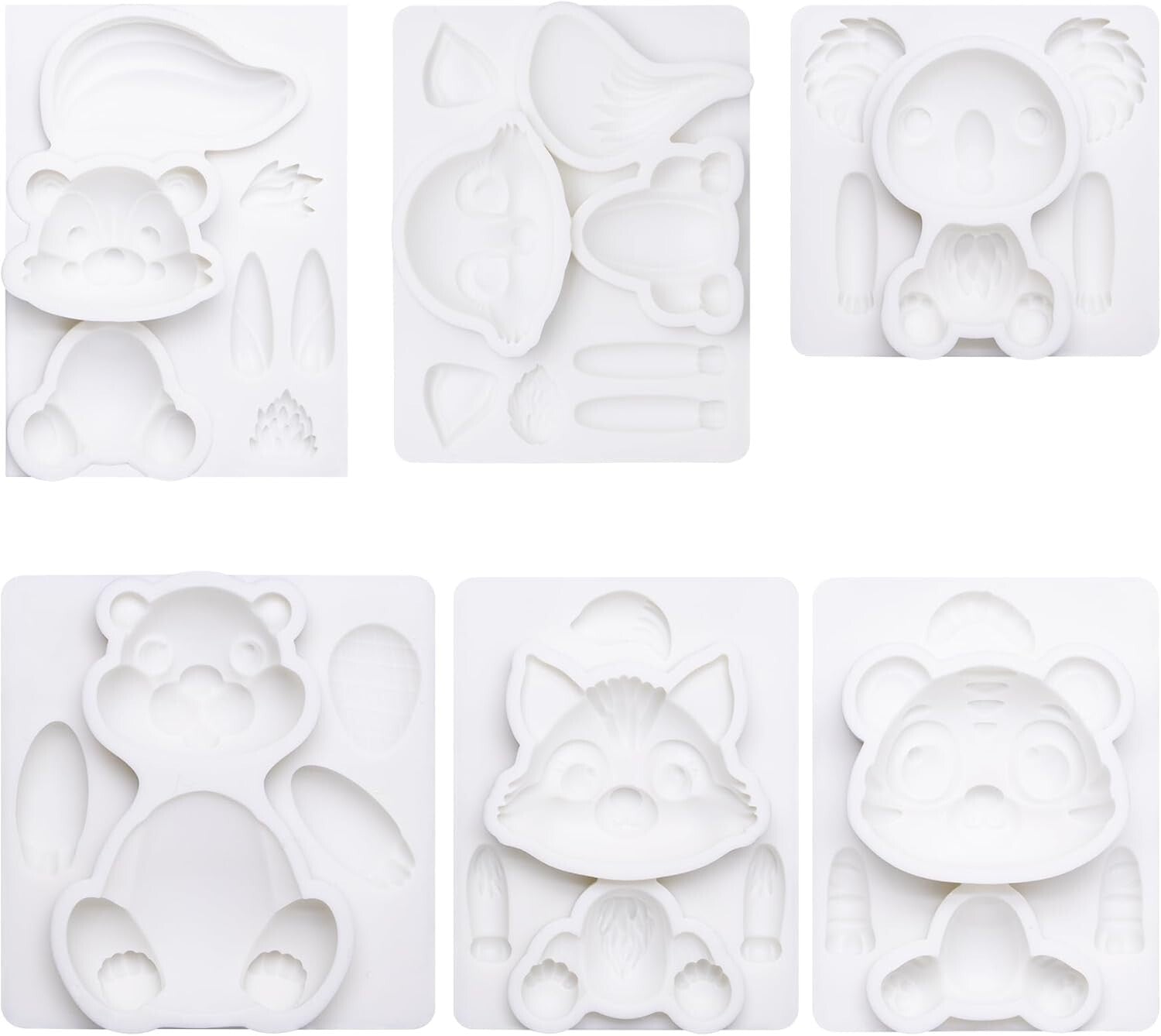 Food-Grade Woodland Animal Cake Topper Molds - Perfect for Kids' Parties