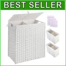 Load image into Gallery viewer, Durable Foldable Laundry Basket 110L with Lid - Stylish Organization Solution