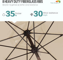 Load image into Gallery viewer, Waterproof 9FT Outdoor Umbrella with Wind Vent and Crank Lift for Backyards