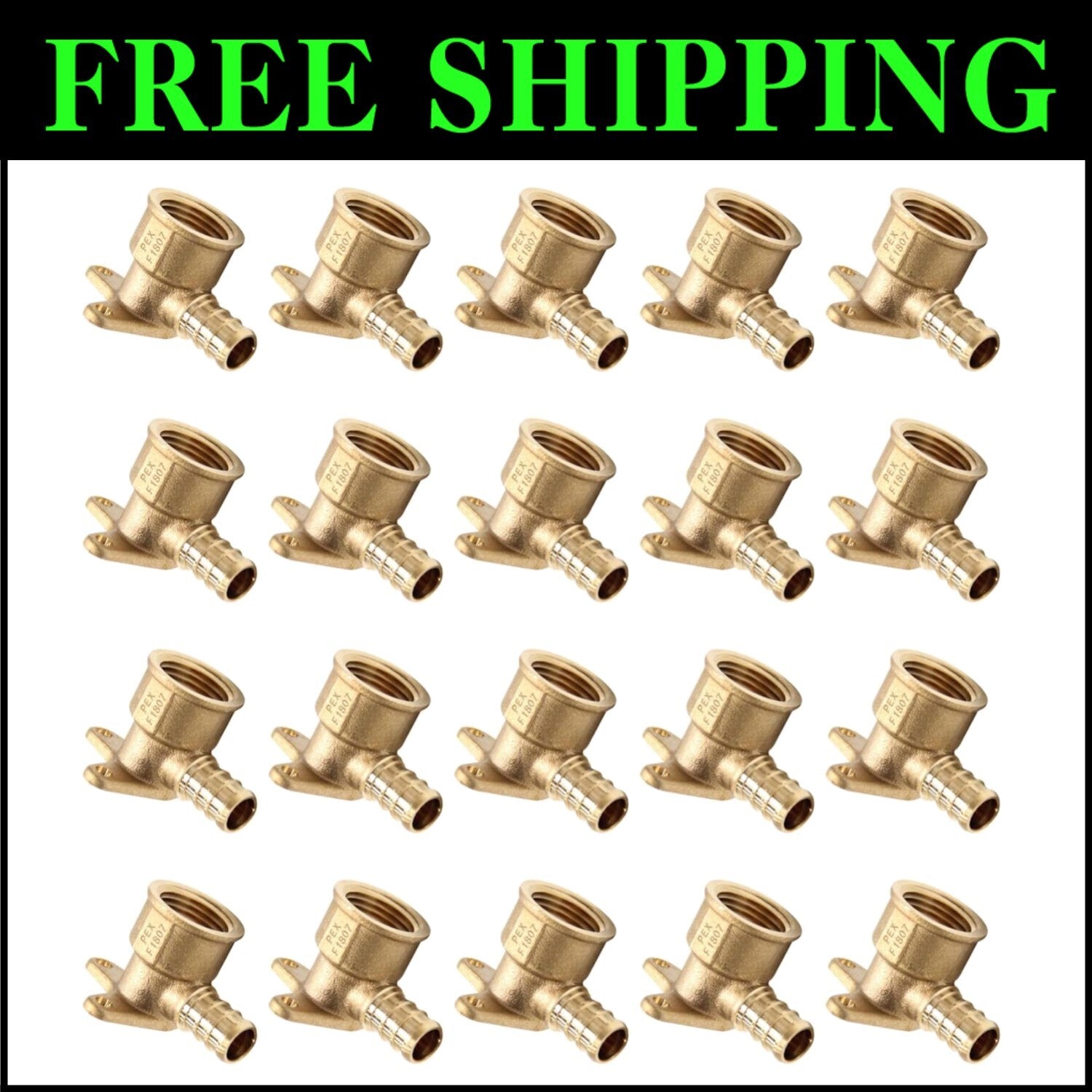 Seamless Transition 20-Pack PEX to NPT Brass Drop-ear Elbows for Plumbing